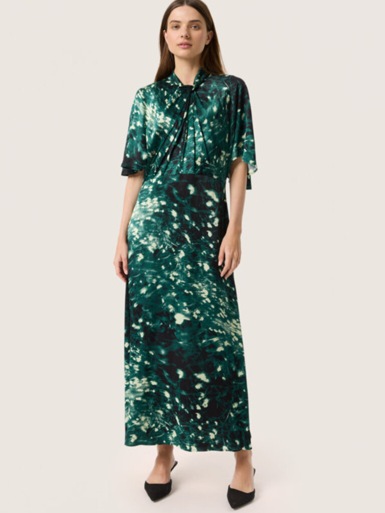 Soaked In Luxury Green Abstract Dress
