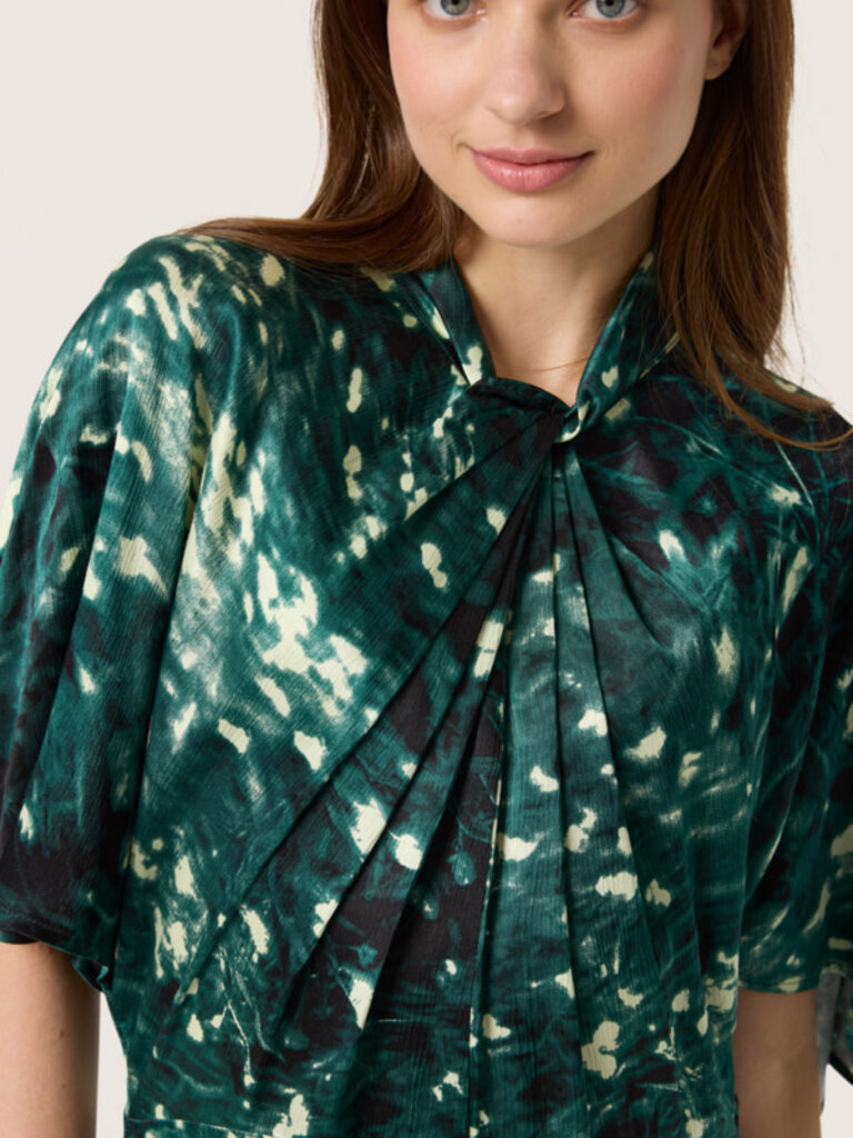 Soaked In Luxury Green Abstract Dress