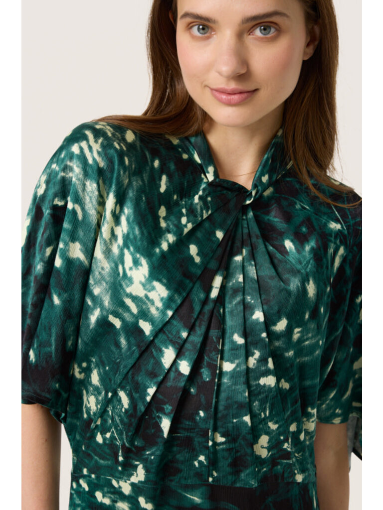 Soaked In Luxury Green Abstract Dress