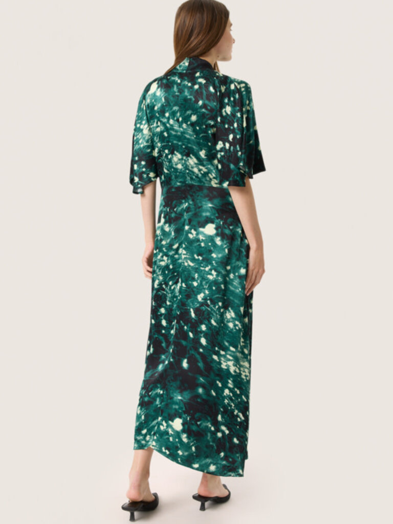 Soaked In Luxury Green Abstract Dress