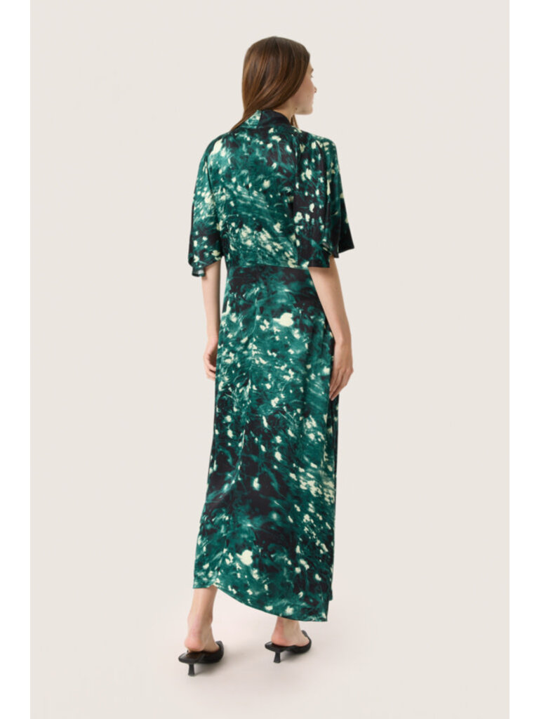 Soaked In Luxury Green Abstract Dress