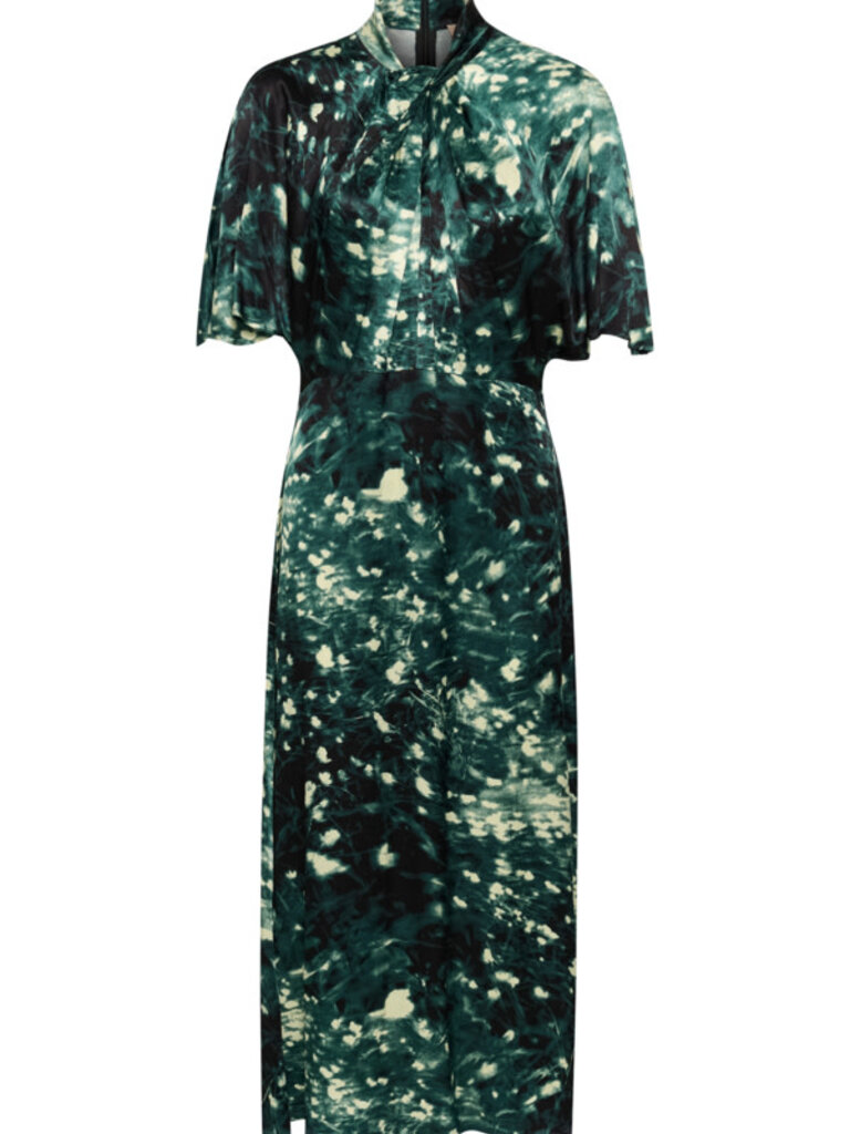 Soaked In Luxury Green Abstract Dress