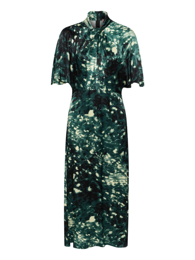 Soaked In Luxury Green Abstract Dress