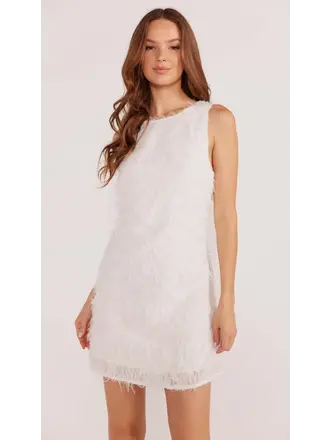 Mink Pink Fluffy White Mini