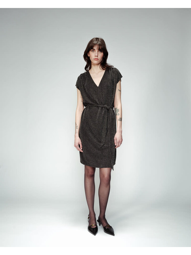 Grace & Mila Black Knit Glitz Mini
