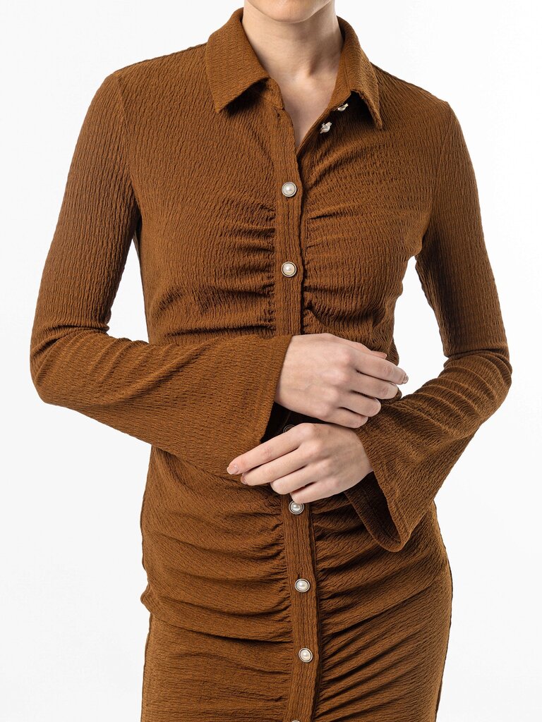 Angel Eyes Brown Ribbed Dress