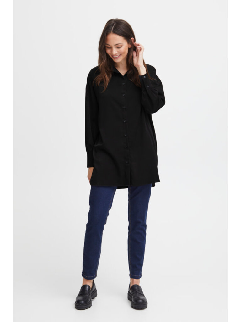 Fransa Silky Button Up Tunic