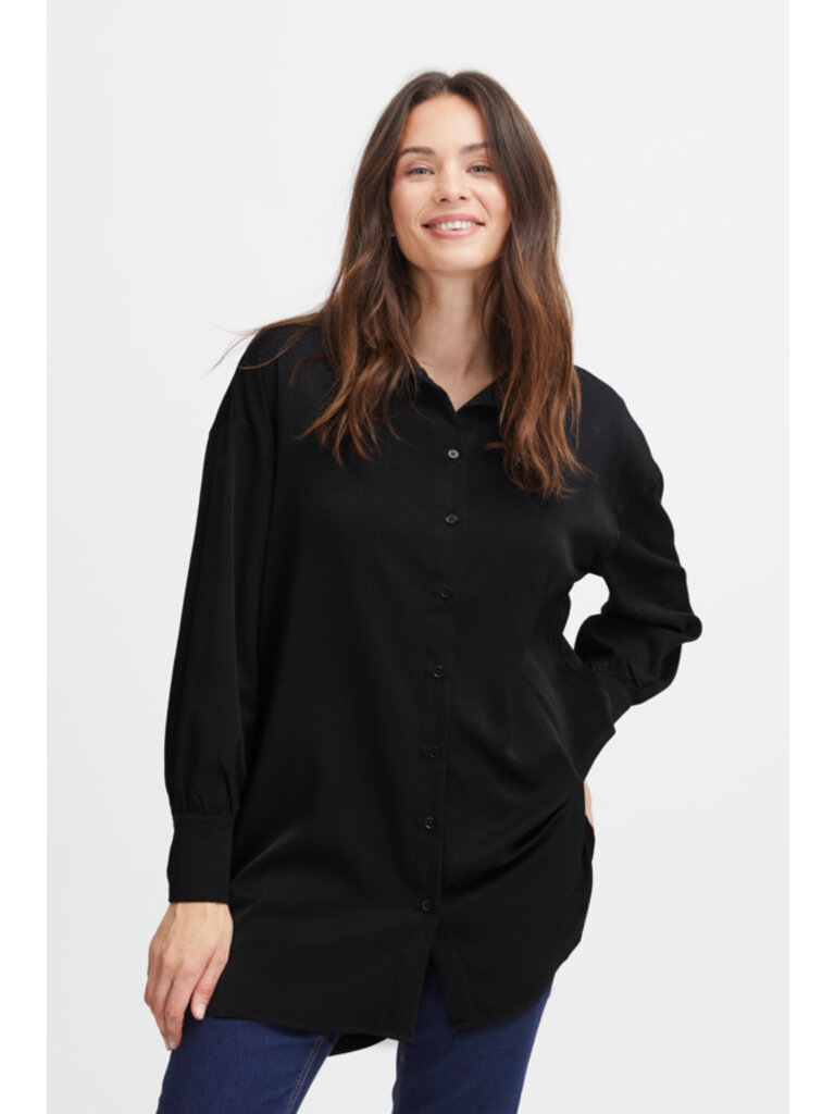 Fransa Silky Button Up Tunic