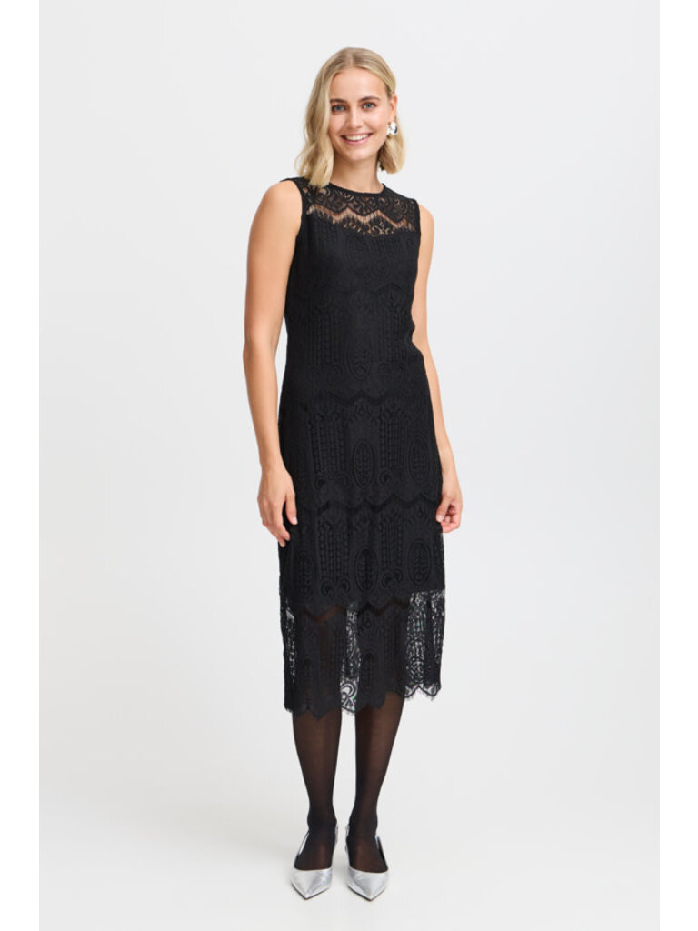 Fransa Lacey Black Midi