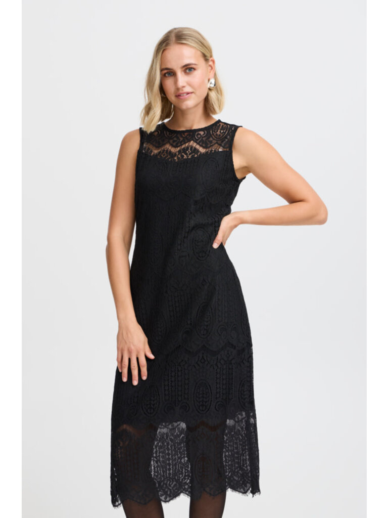 Fransa Lacey Black Midi