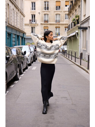 ICHI Black Knit Skirt