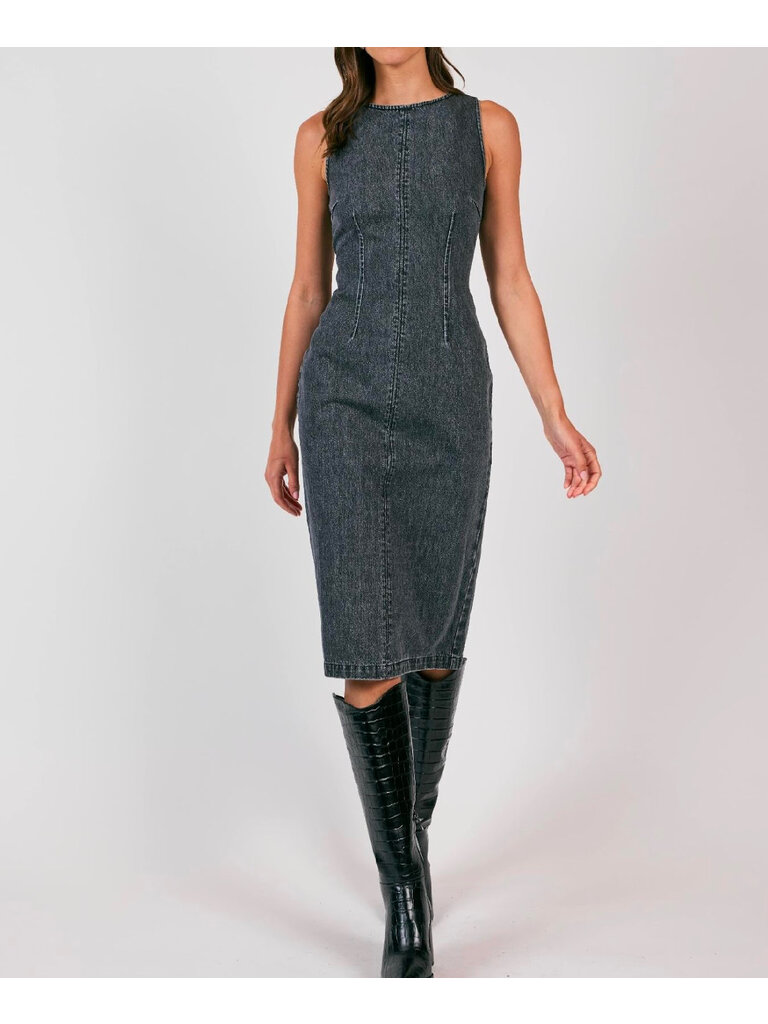 Sage The Label Fitted Denim Midi