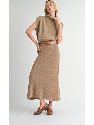 Sadie & Sage Knit Taupe Skirt