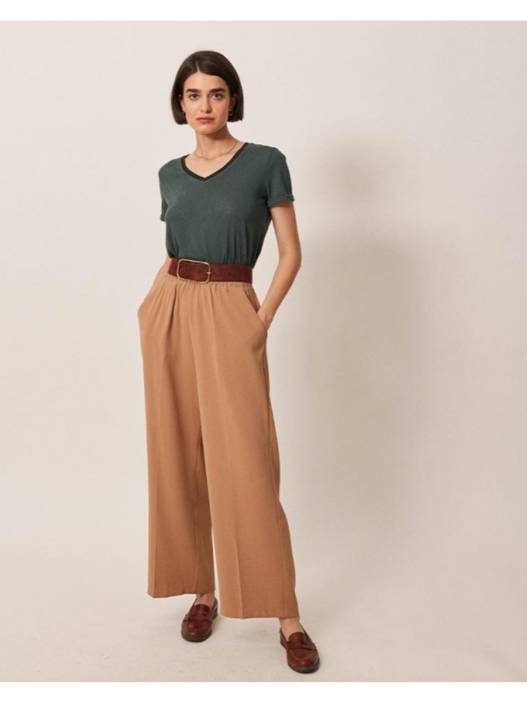 Grace & Mila Camel Elastic Pants
