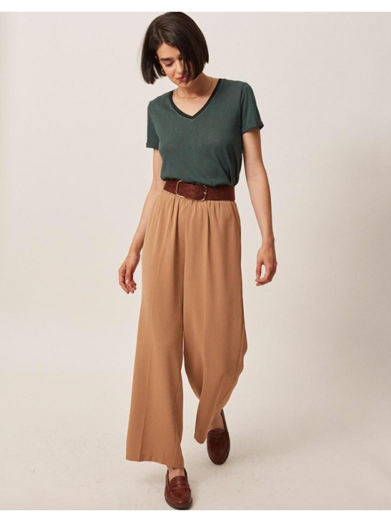 Grace & Mila Camel Elastic Pants