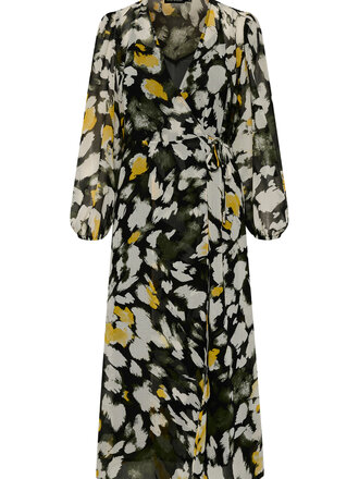 Soaked In Luxury Cream With Yellow Wrap Dress