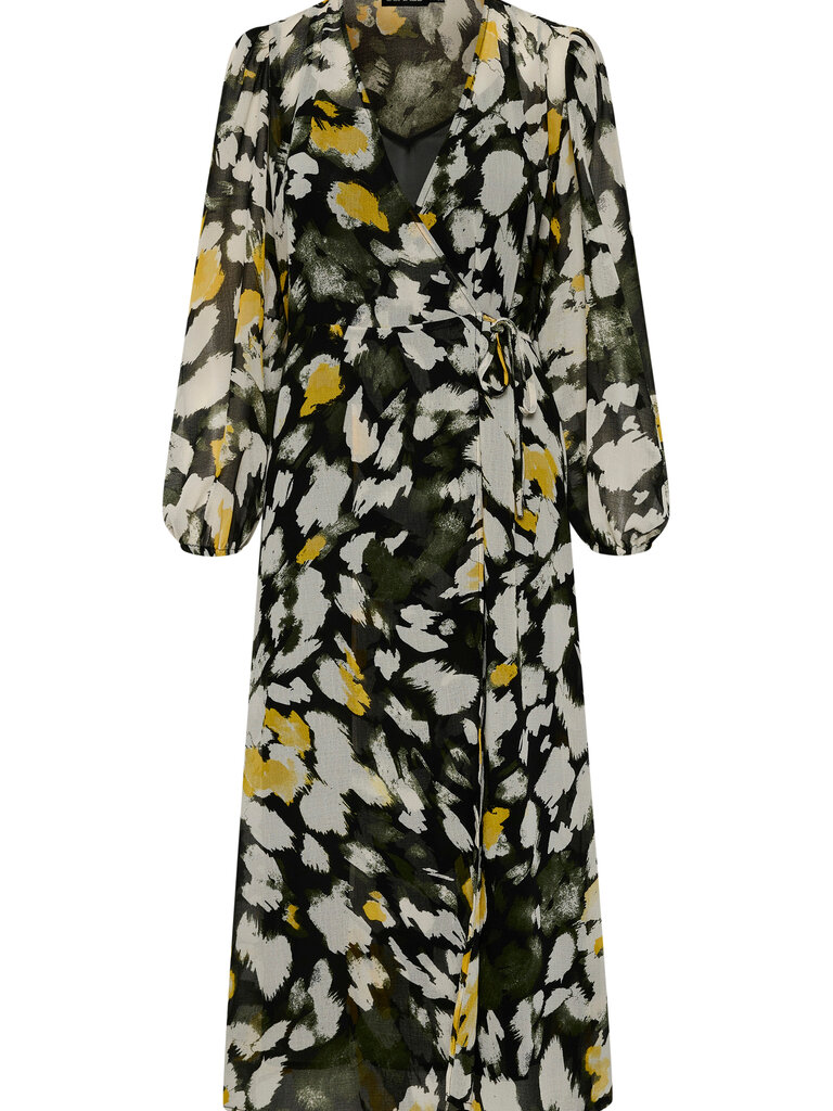 Soaked In Luxury Cream With Yellow Wrap Dress