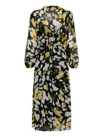 Soaked In Luxury Cream With Yellow Wrap Dress