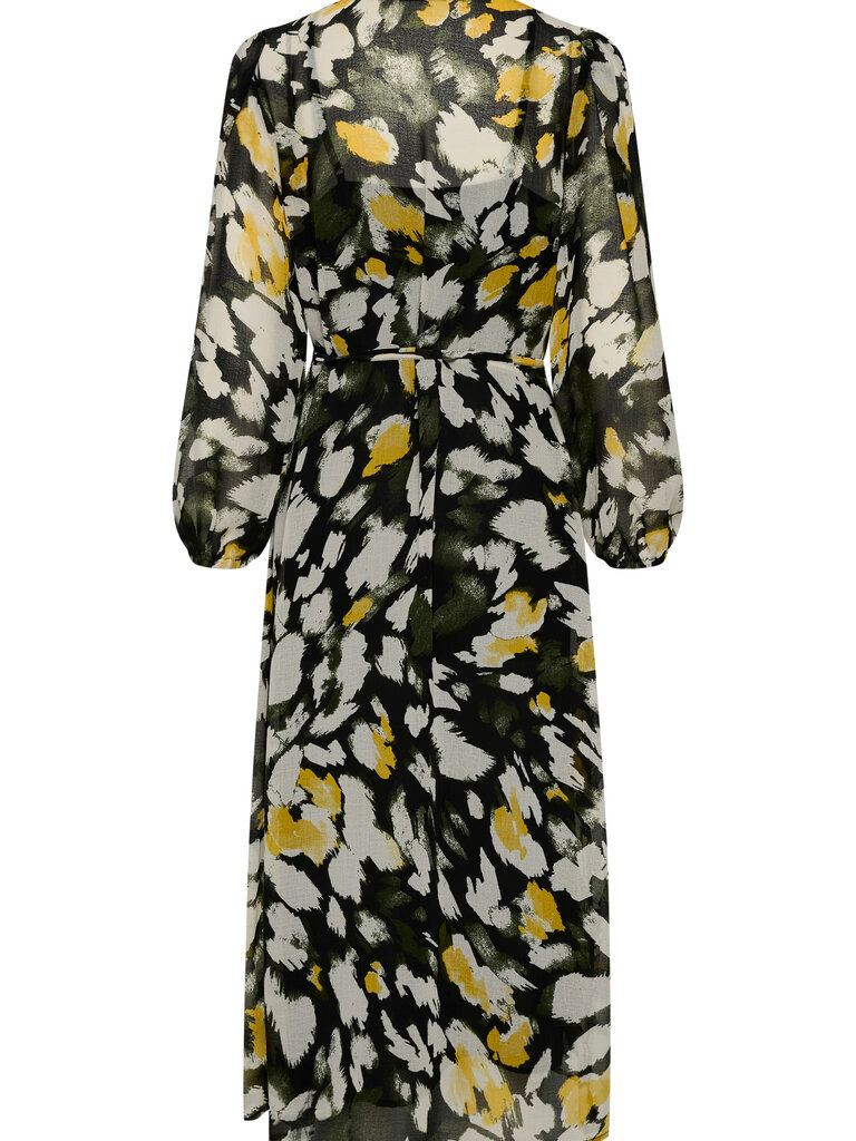 Soaked In Luxury Cream With Yellow Wrap Dress