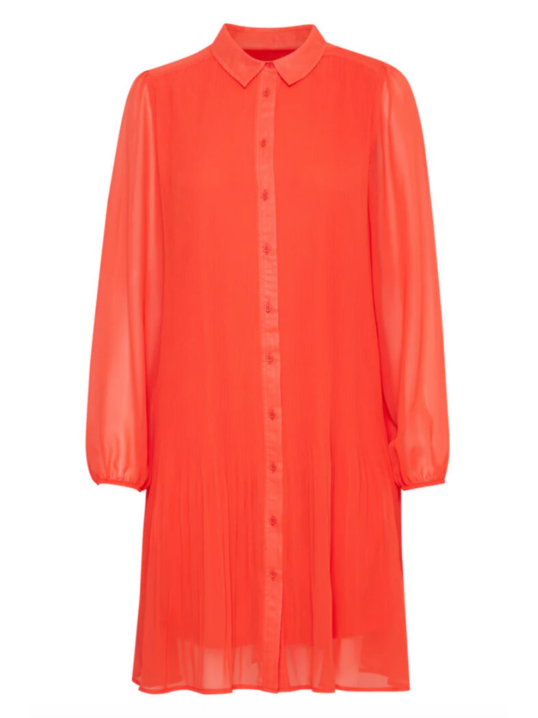 ICHI Orange Pleat Dress