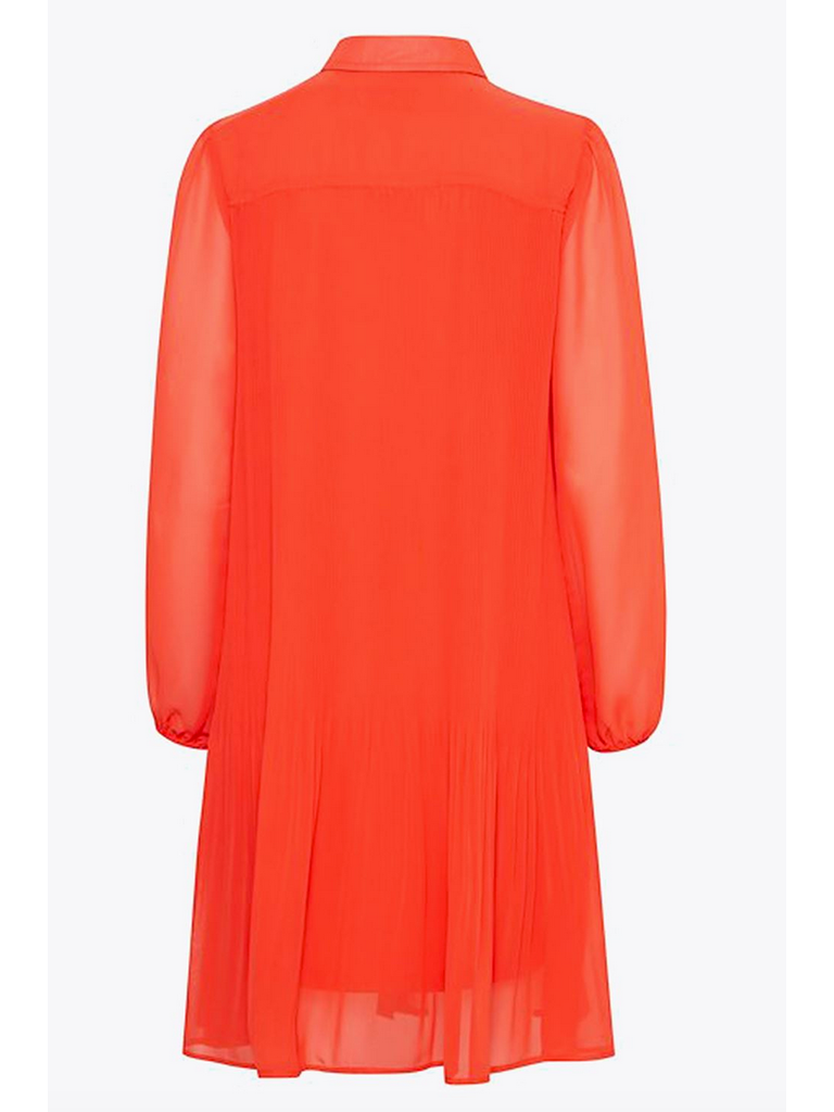 ICHI Orange Pleat Dress