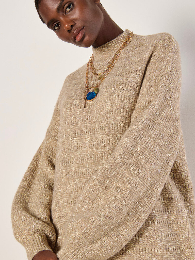 Apricot Cream Stone Knit Dress