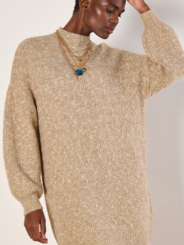 Apricot Cream Stone Knit Dress