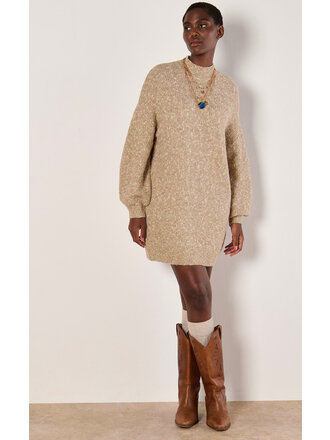 Apricot Cream Stone Knit Dress