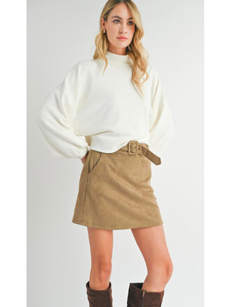 Sadie & Sage Taupe Mini Skirt