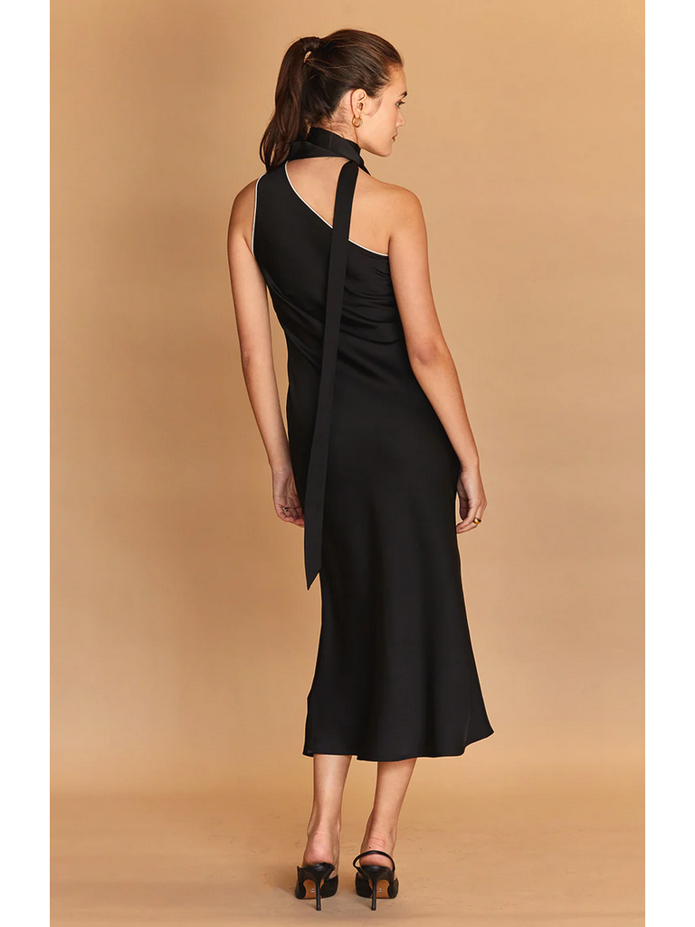 Crescent Silky One Shoulder Midi