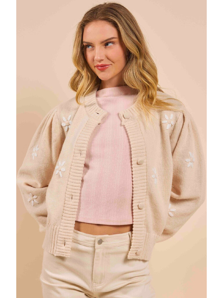 Sadie & Sage Peach Dasiy Cardigan