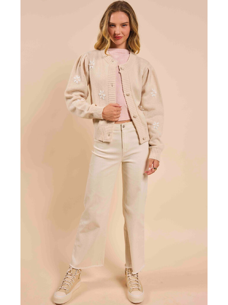 Sadie & Sage Peach Dasiy Cardigan