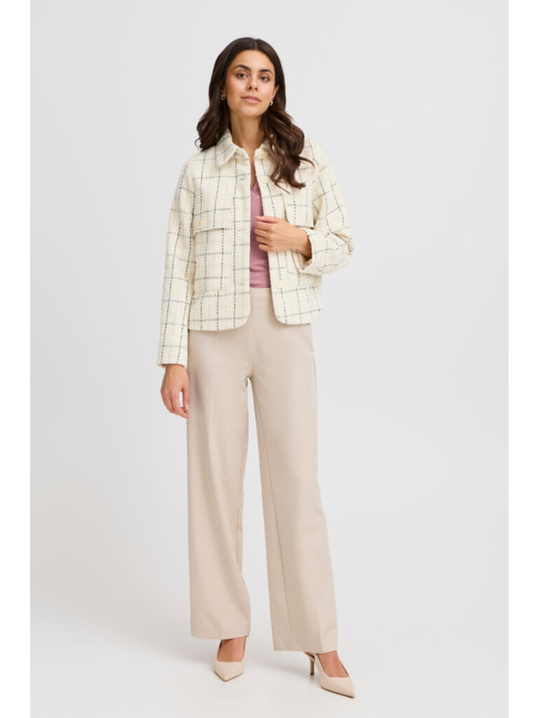 Fransa Cream Check Jacket