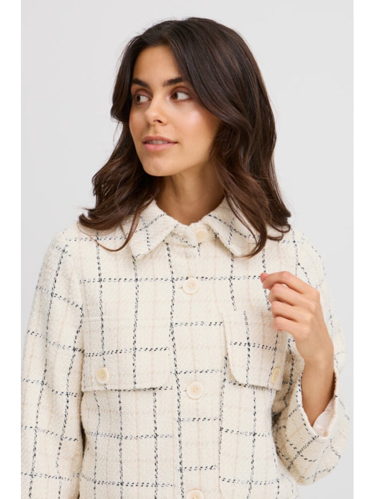 Fransa Cream Check Jacket