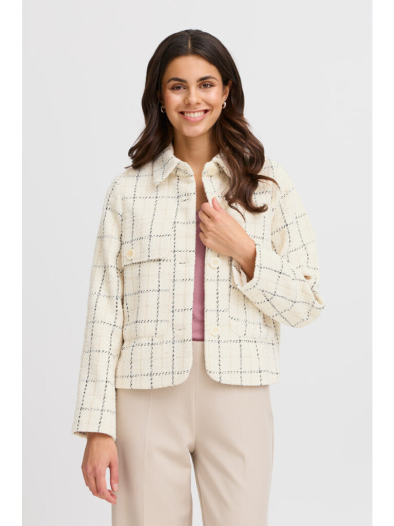 Fransa Cream Check Jacket