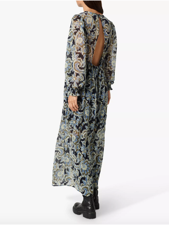 Soaked In Luxury Ikat Open Back Midi