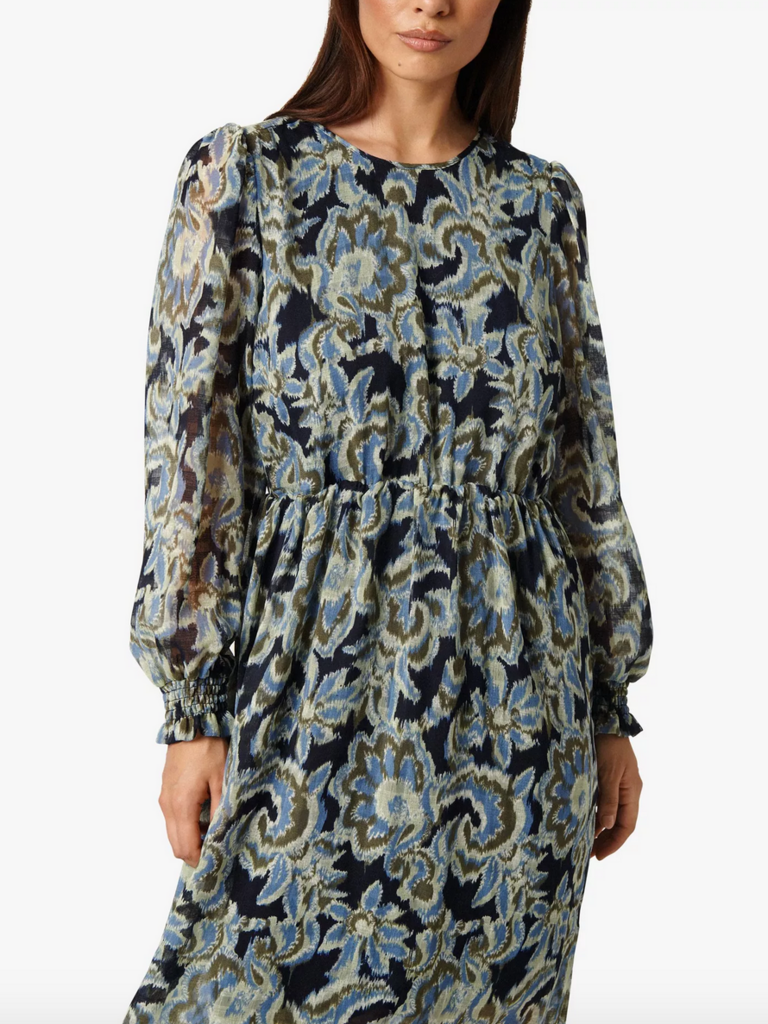 Soaked In Luxury Ikat Open Back Midi