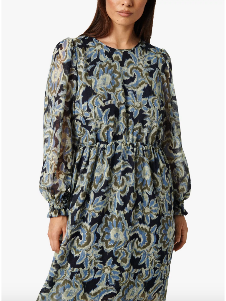 Soaked In Luxury Ikat Open Back Midi