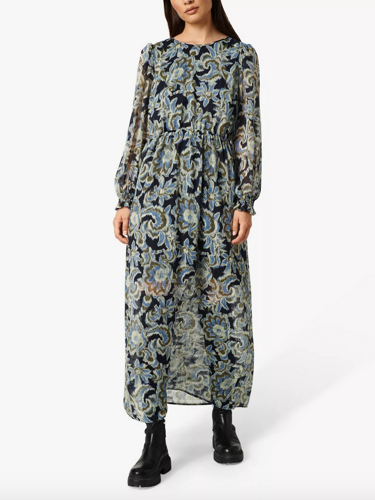 Soaked In Luxury Ikat Open Back Midi