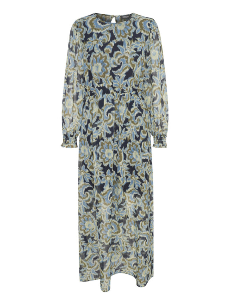 Soaked In Luxury Ikat Open Back Midi