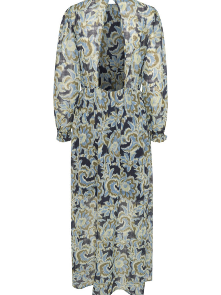 Soaked In Luxury Ikat Open Back Midi