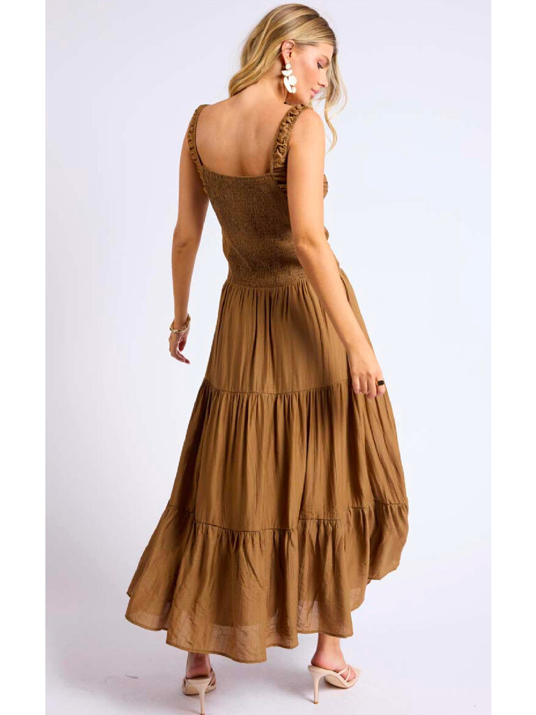 Sage The Label Crinkle Brown Midi