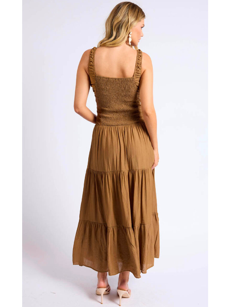 Sage The Label Crinkle Brown Midi