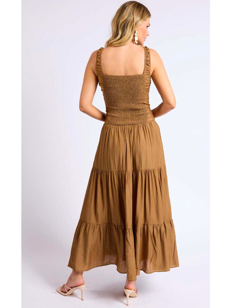 Sage The Label Crinkle Brown Midi