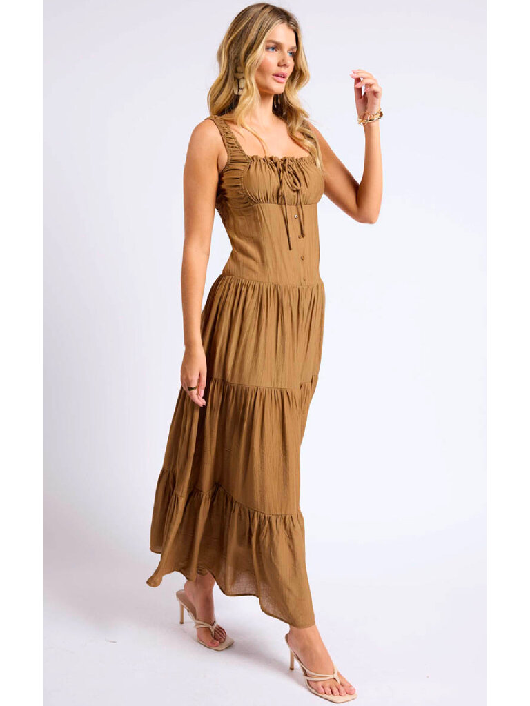 Sage The Label Crinkle Brown Midi