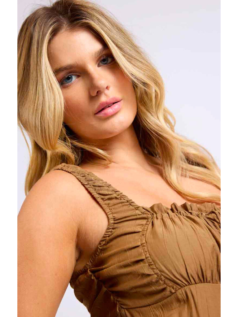 Sage The Label Crinkle Brown Midi