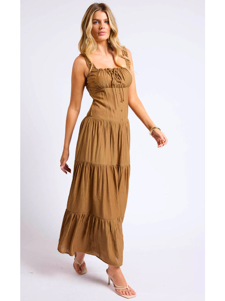 Sage The Label Crinkle Brown Midi