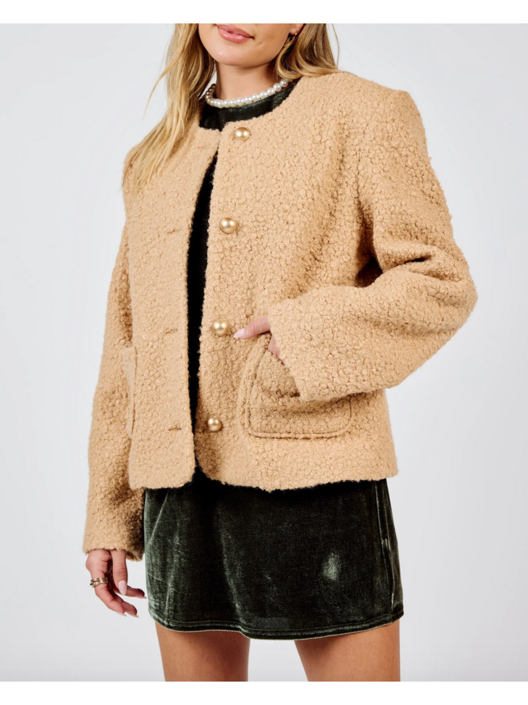 Sadie & Sage Textured Beige Jacket