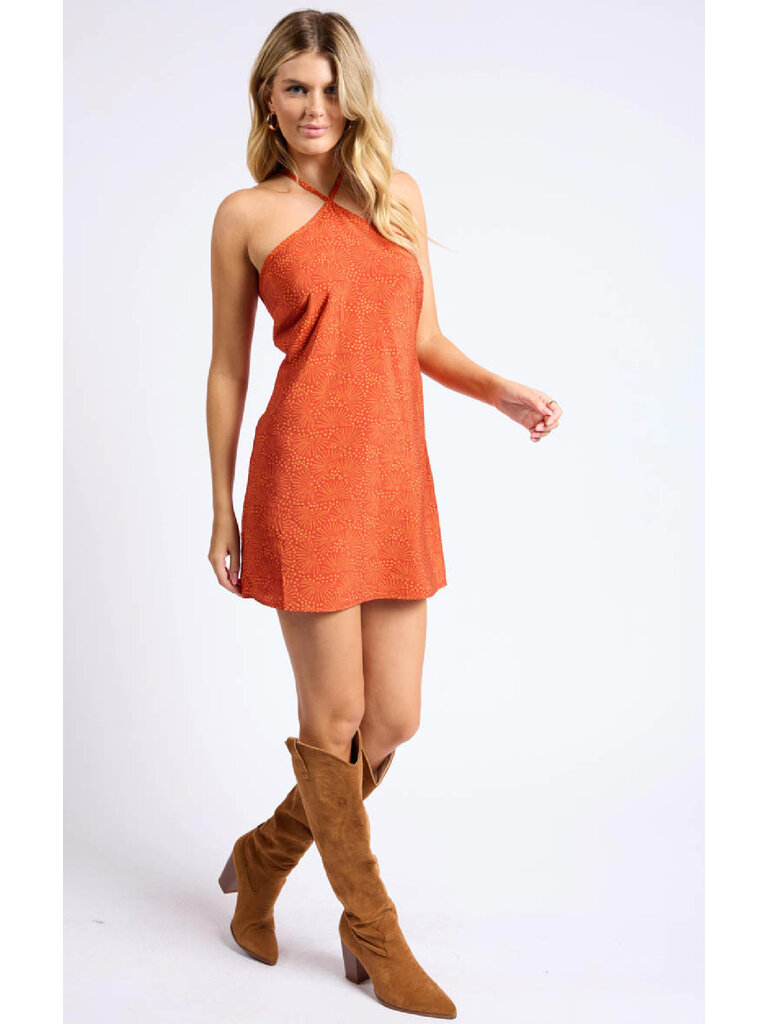 Sage The Label Orange Halter Mini
