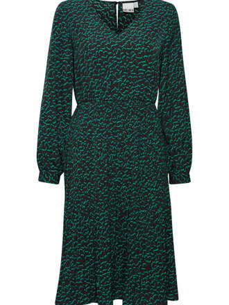 ICHI Green Pleated Dress